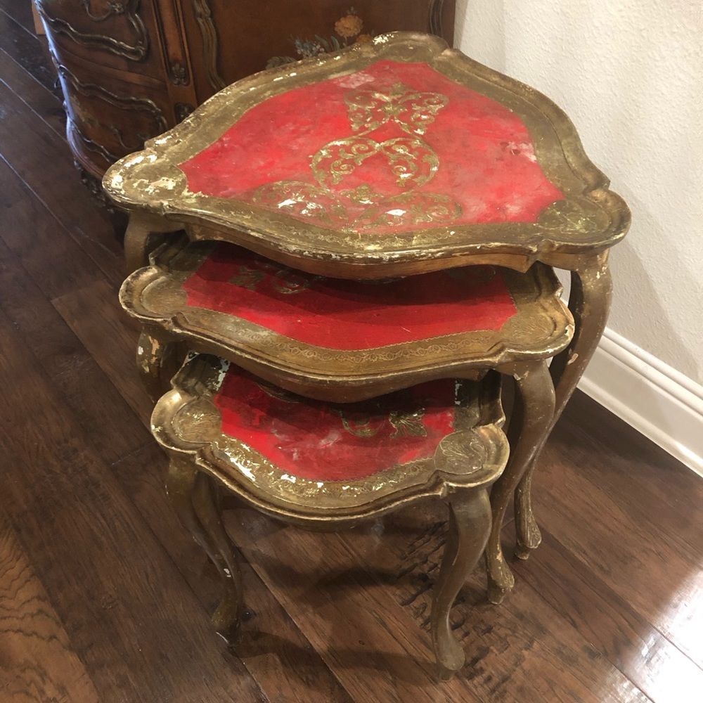 Vintage Florentine nesting table